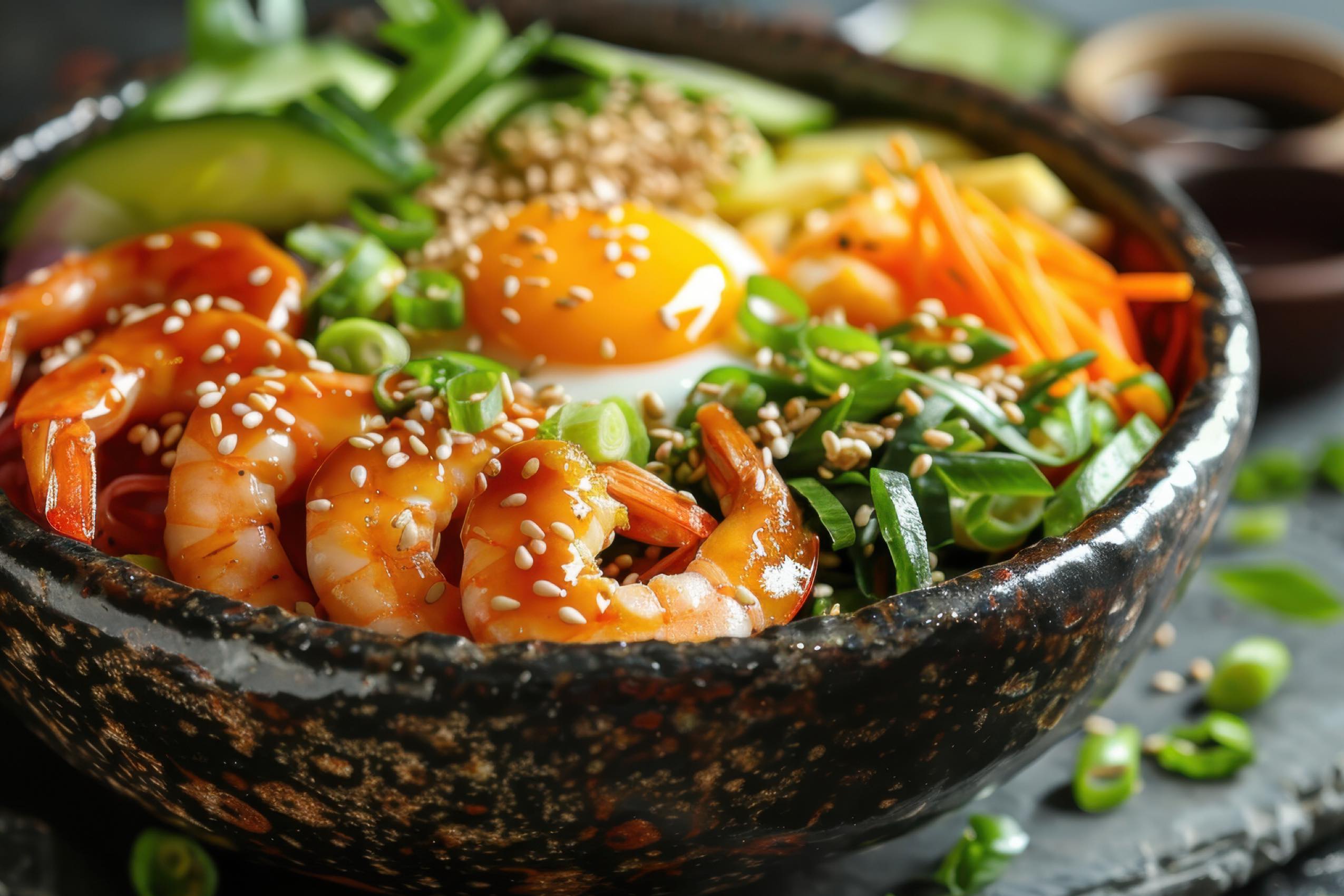 Shrimp time on this Bibimbap