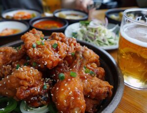 beer and fried chicken are popular