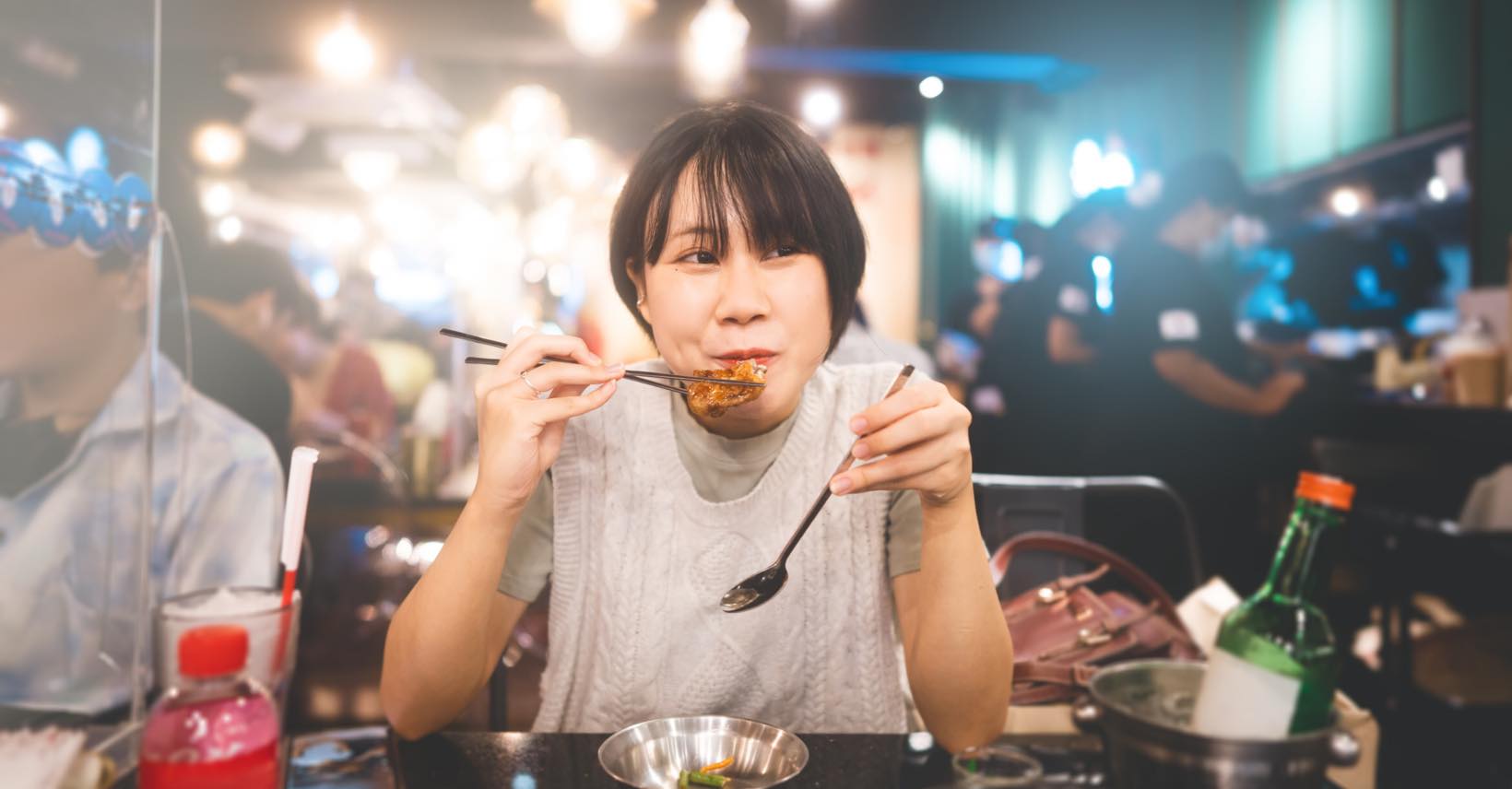 Person Eating Fried Chicken