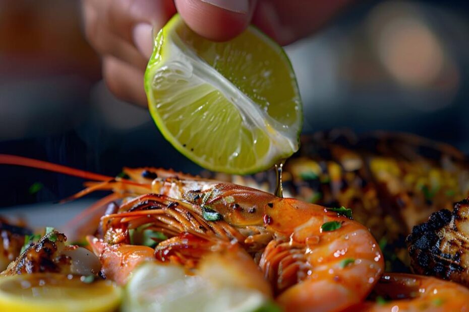 Grilled shrimp paired perfectly with a citrus lager