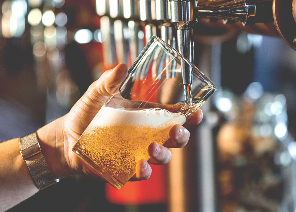 A perfect beer pour from tap in India