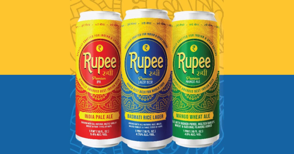 ALl three types of Rupee Beer in one colorful image