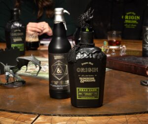 bottles of dark beer and alcohol with dragons on them